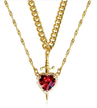 Heart and Sword Necklace